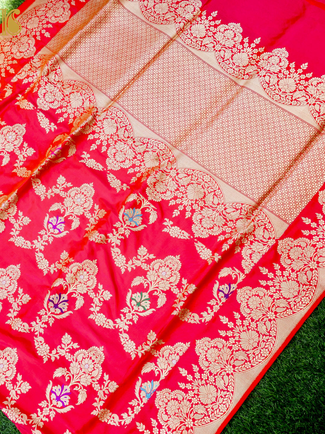 Banarasi Katan Silk Handwoven Kadwa Jaal Saree
