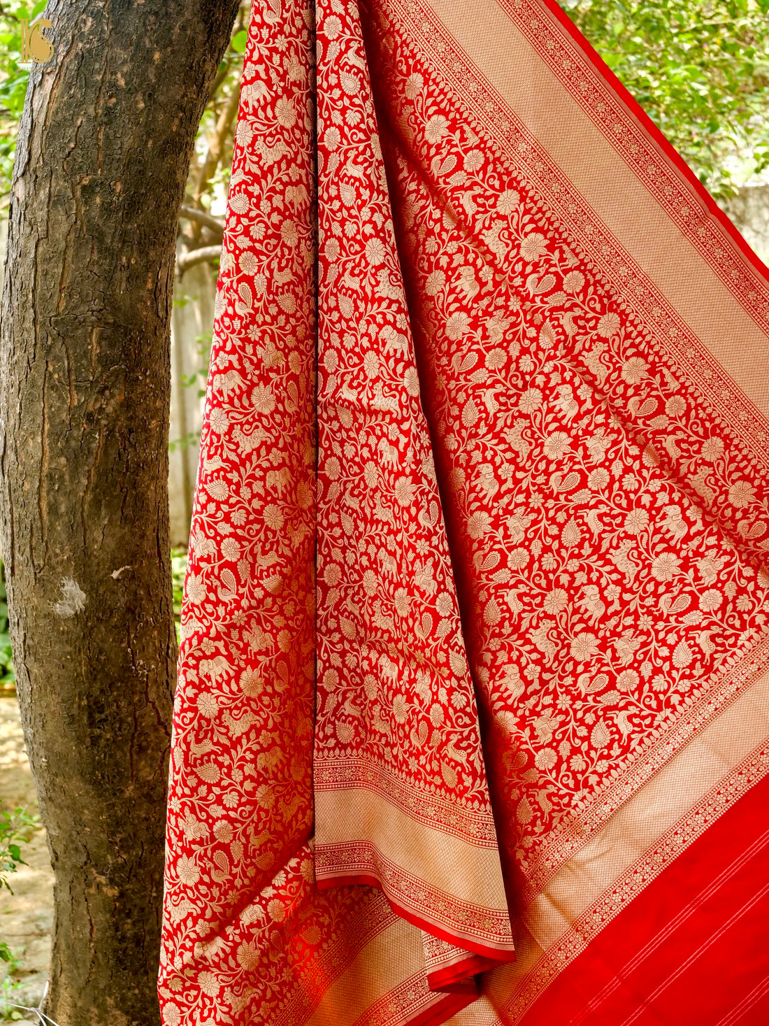 Handloom Banarasi Katan Silk Shikargah Dupatta