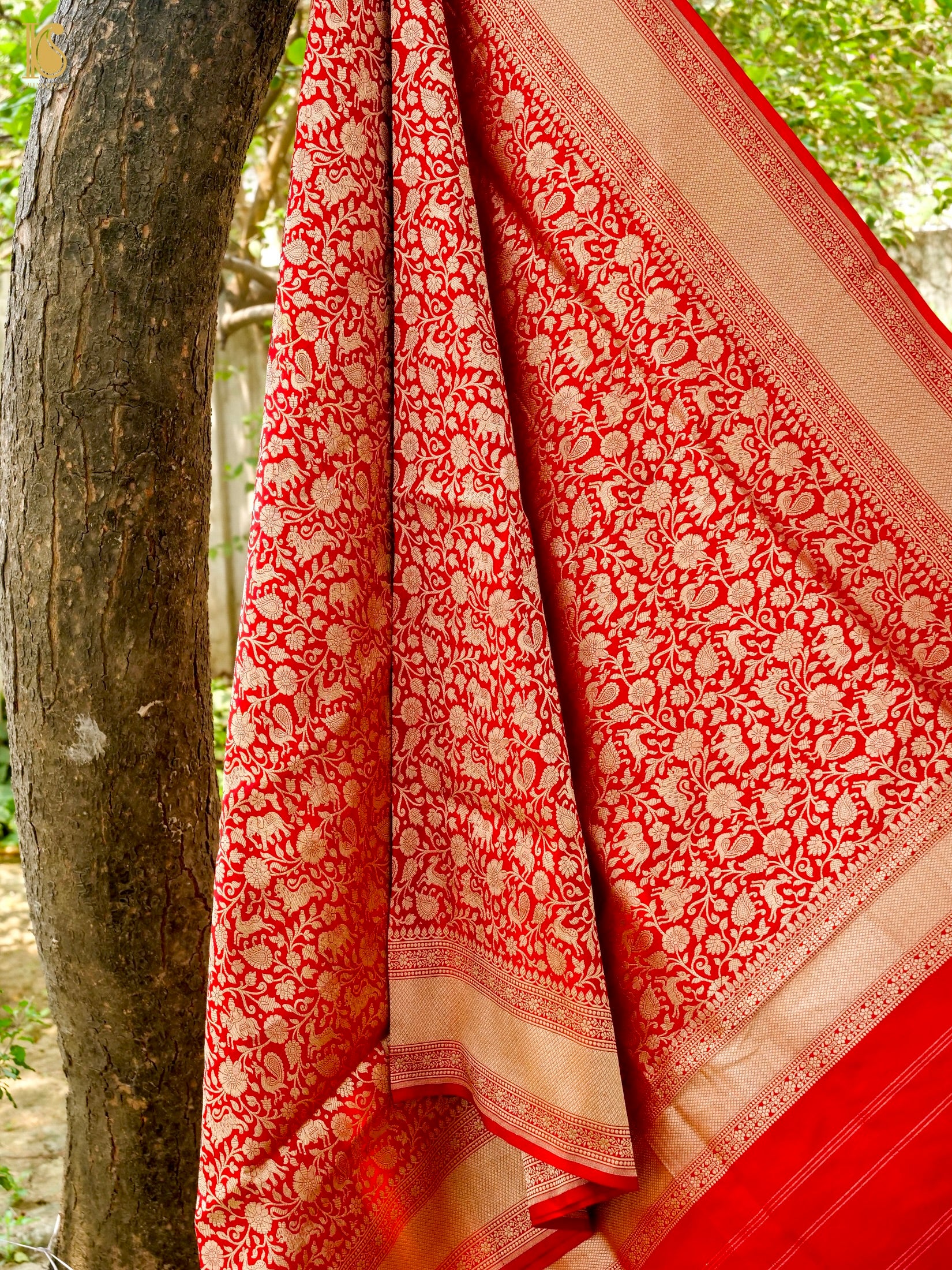 Handloom Banarasi Katan Silk Shikargah Dupatta