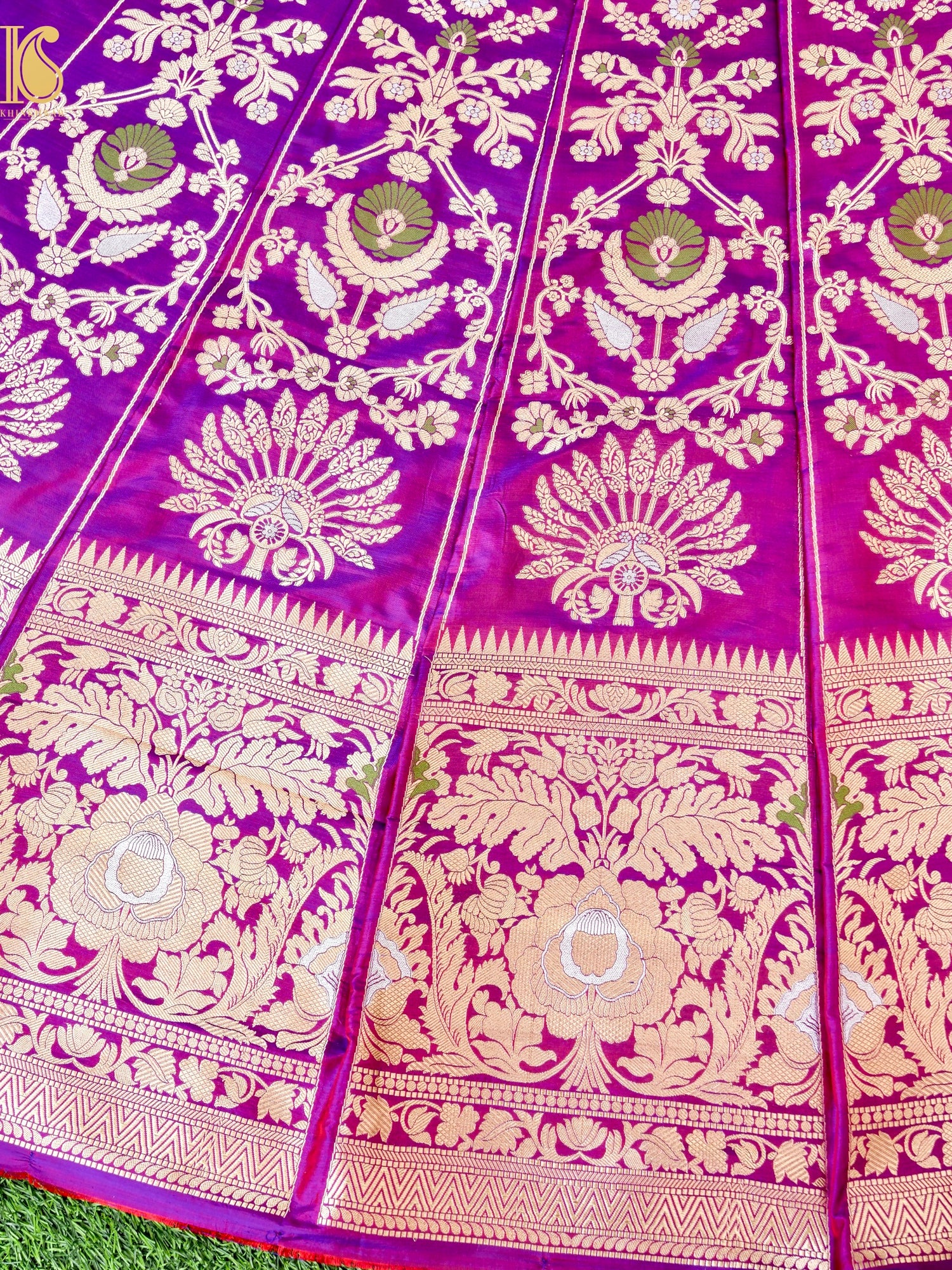 Handloom Banarasi Katan Silk Kalidar Pankha Booti Lehenga