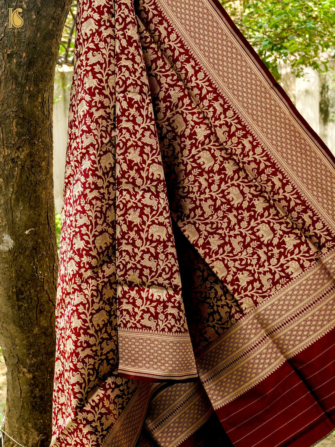 Handloom Banarasi Katan Silk Shikargah Dupatta