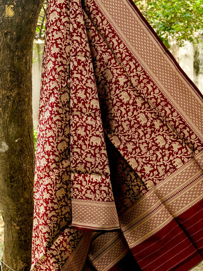 Handloom Banarasi Katan Silk Shikargah Dupatta