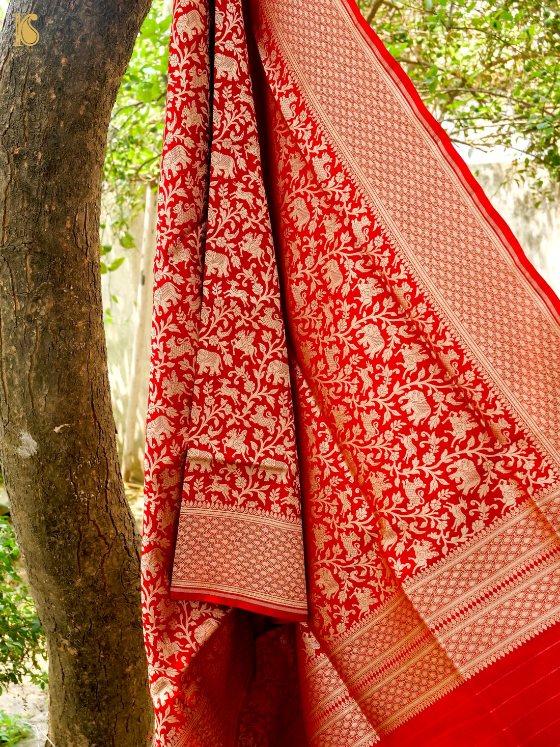 Handloom Banarasi Katan Silk Shikargah Dupatta
