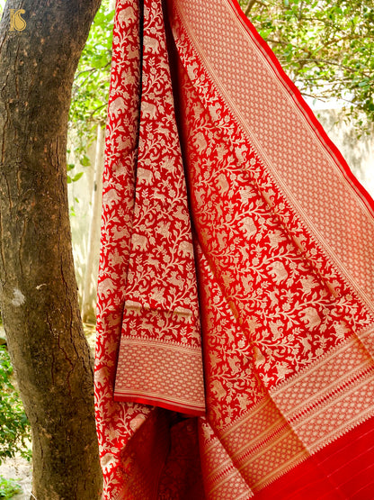 Handloom Banarasi Katan Silk Shikargah Dupatta