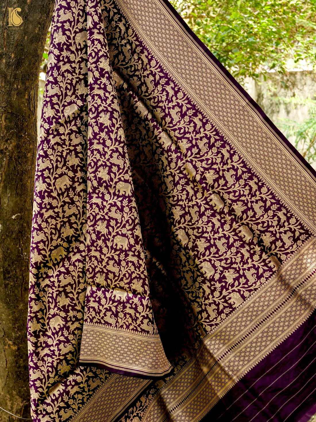 Handloom Banarasi Katan Silk Shikargah Dupatta