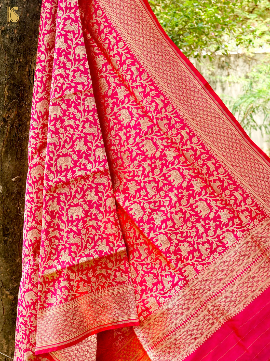 Handloom Banarasi Katan Silk Shikargah Dupatta