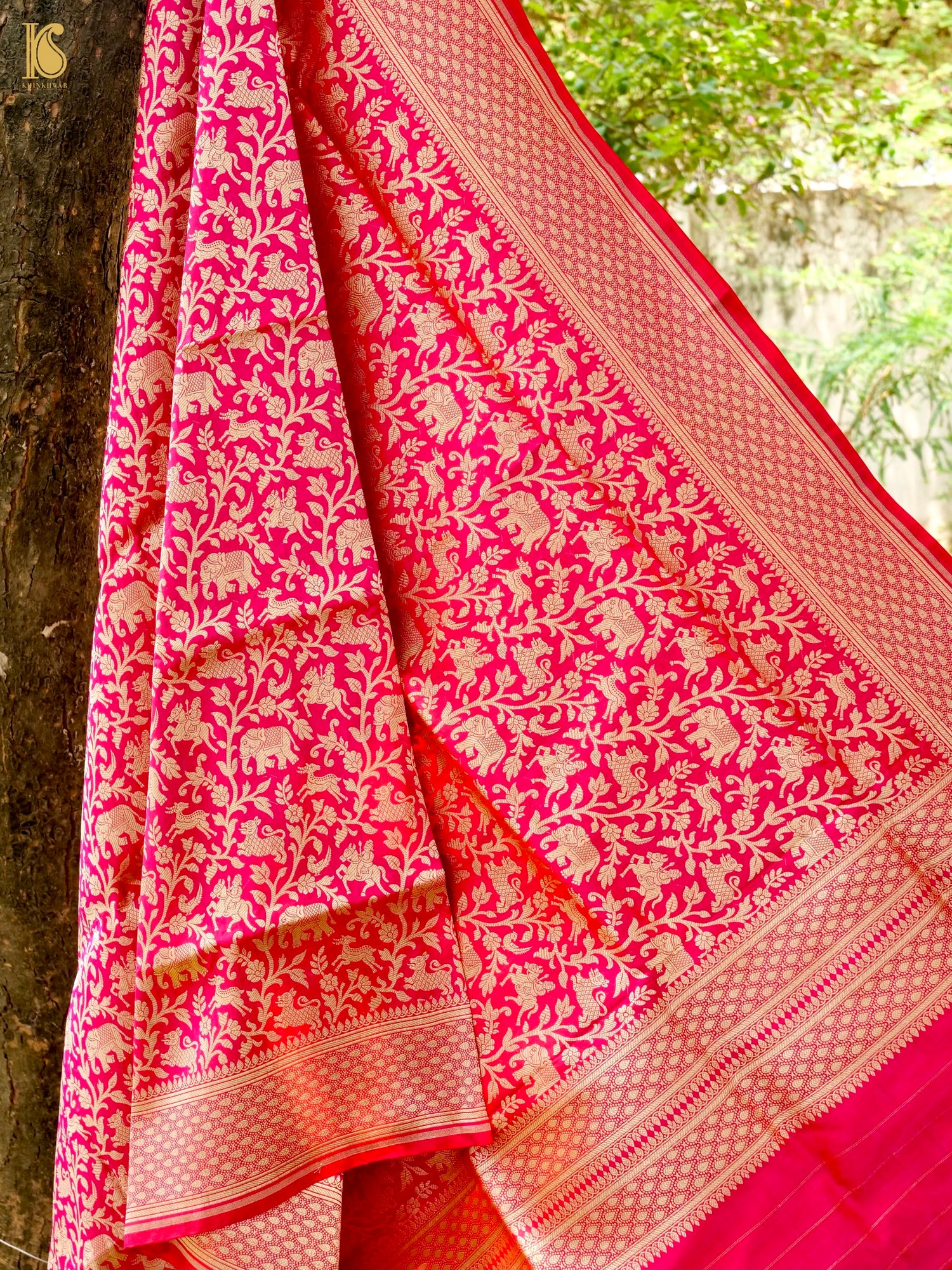 Handloom Banarasi Katan Silk Shikargah Dupatta