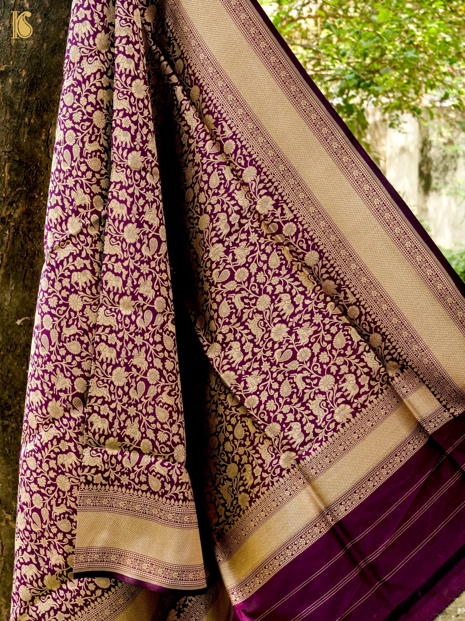 Handloom Banarasi Katan Silk Shikargah Dupatta