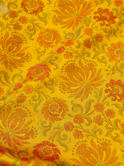 Handloom Banarasi Guldaudi Tanchoi Silk Fabric