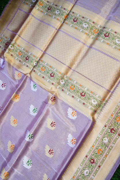 Handloom Banarasi Pure Silk Tissue Kadwa Saree