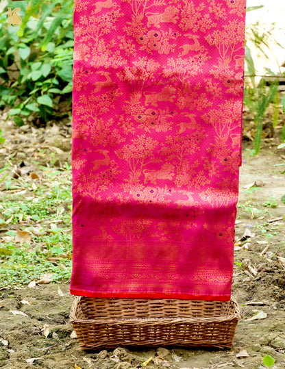 Handloom Banarasi Katan Silk Shikargah Jungle Saree