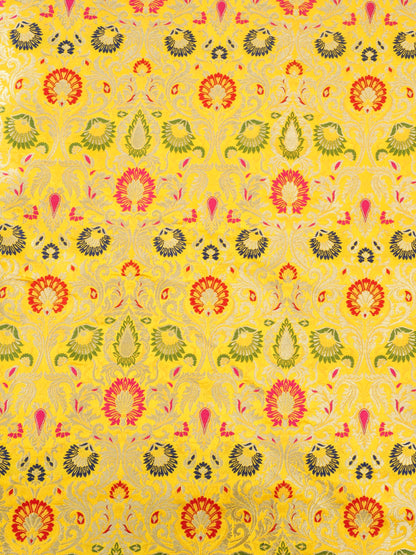 Yellow Kinkhab / Kimkhab Brocade Banarasi Fabric