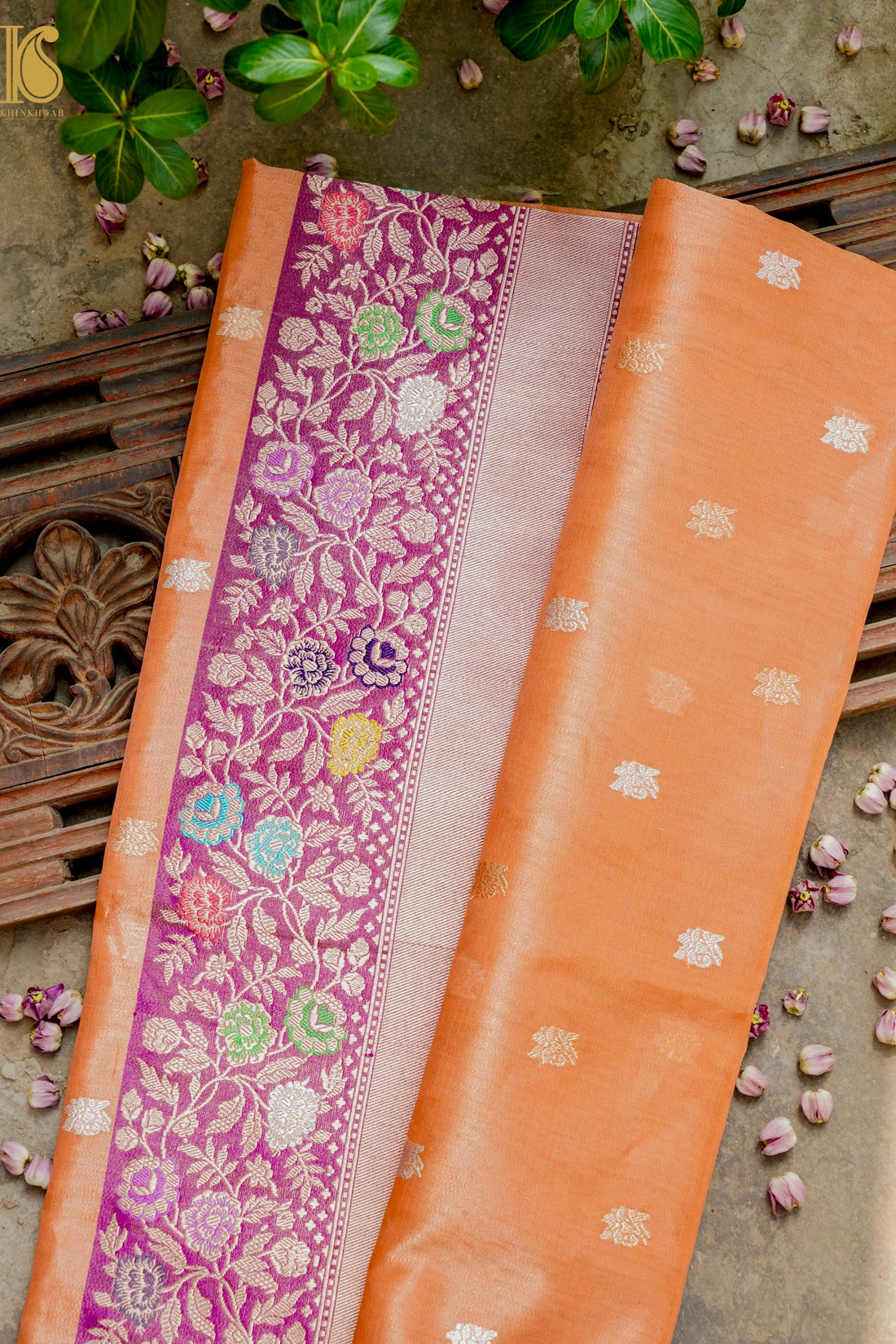 Pure Banarasi Kora by Tissue Saree with Silk Tilfi Border