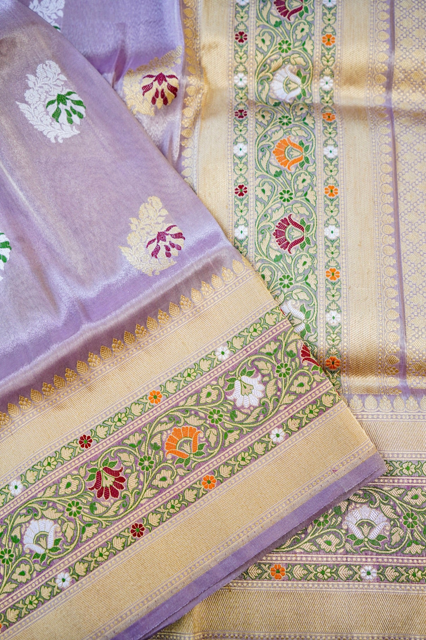 Handloom Banarasi Pure Silk Tissue Kadwa Saree