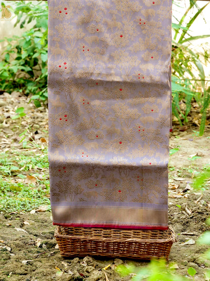 Handloom Banarasi Katan Silk Shikargah Jungle Saree