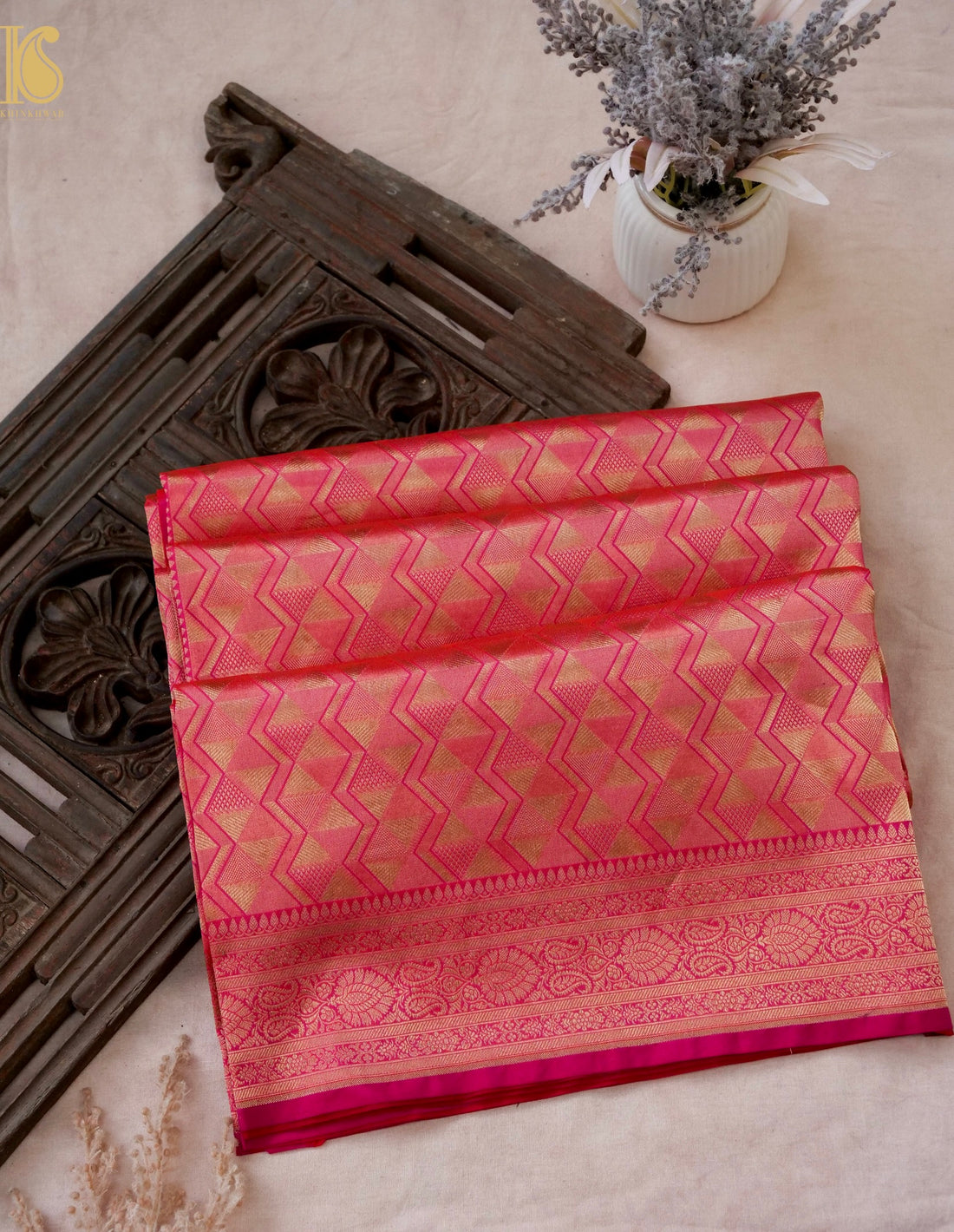 Handloom Banarasi Katan Silk Zari Tanchoi Saree