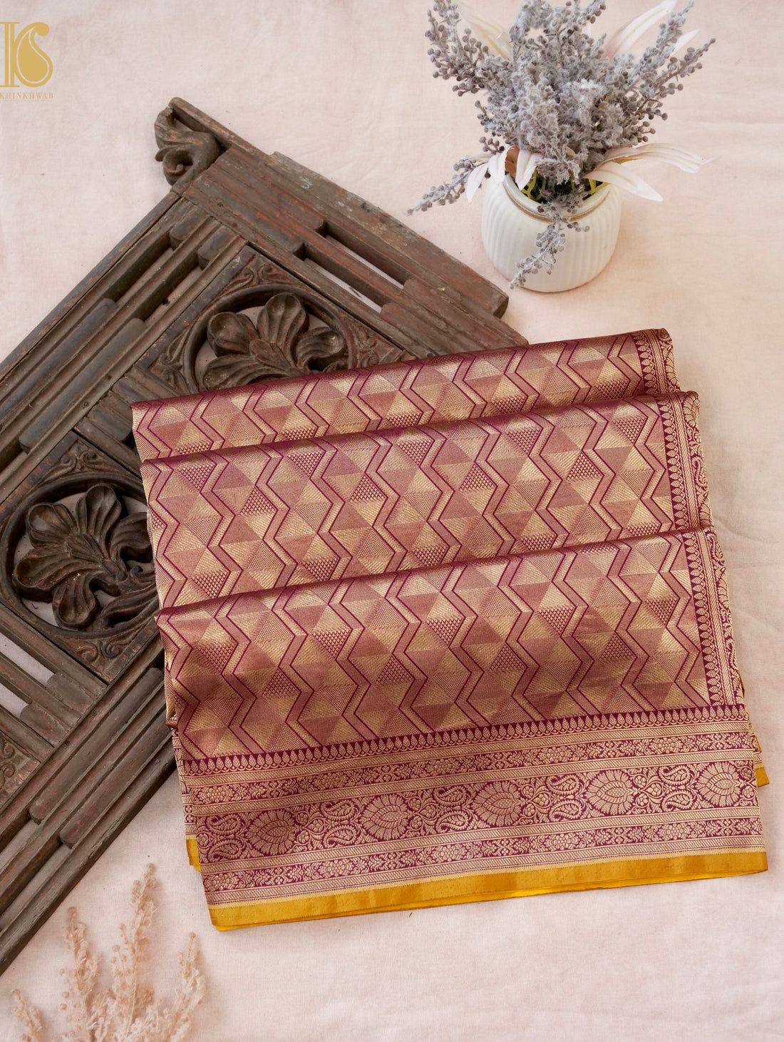 Handloom Banarasi Katan Silk Zari Tanchoi Saree