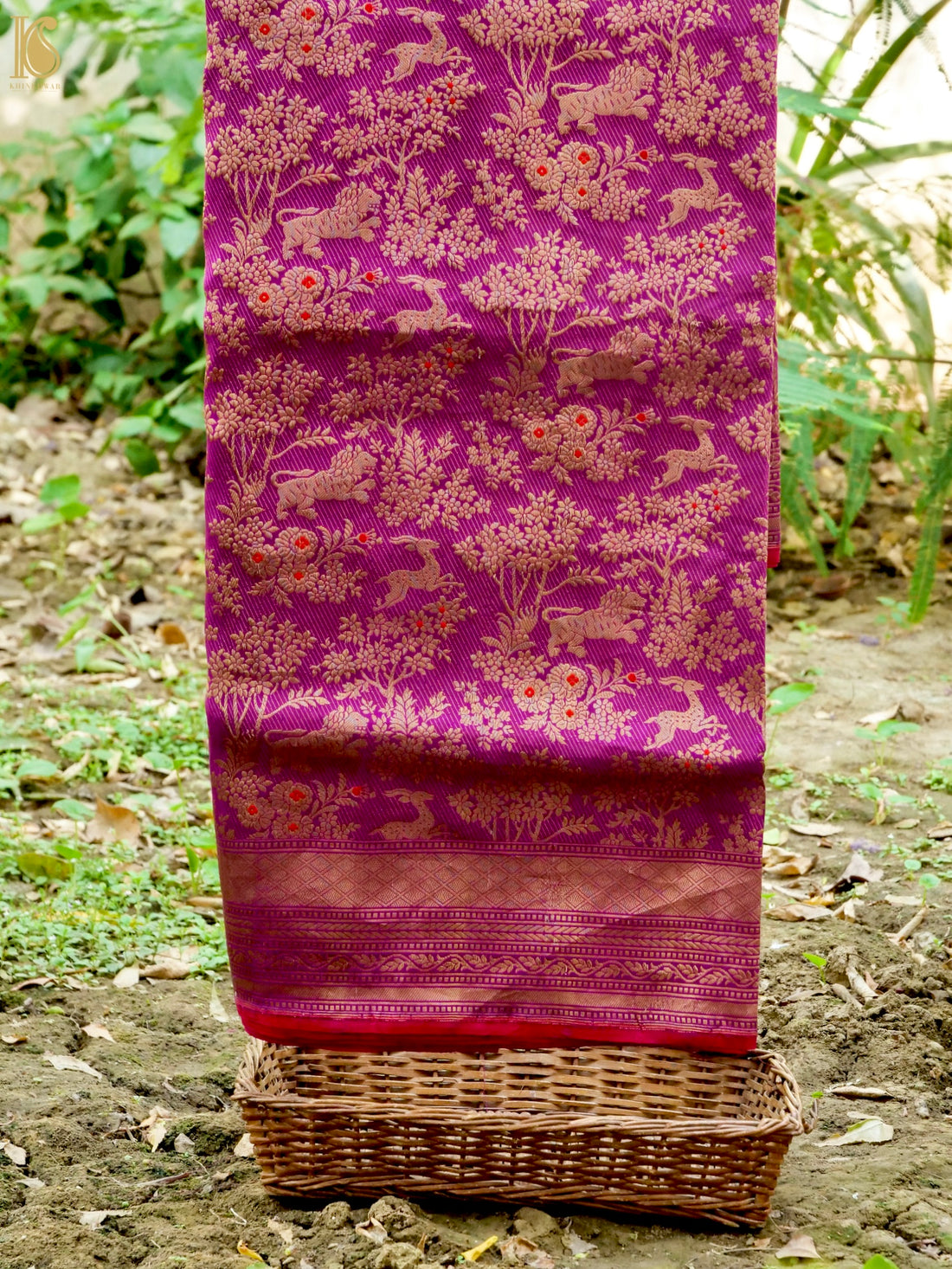 Handloom Banarasi Katan Silk Shikargah Jungle Saree
