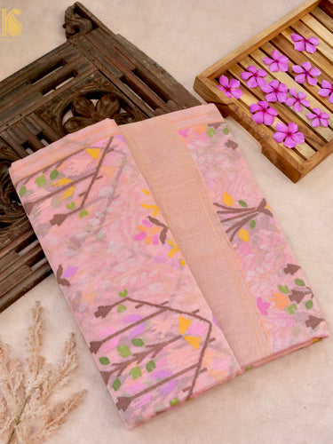 Handloom Banarasi Real Silver Zari Kora Saree