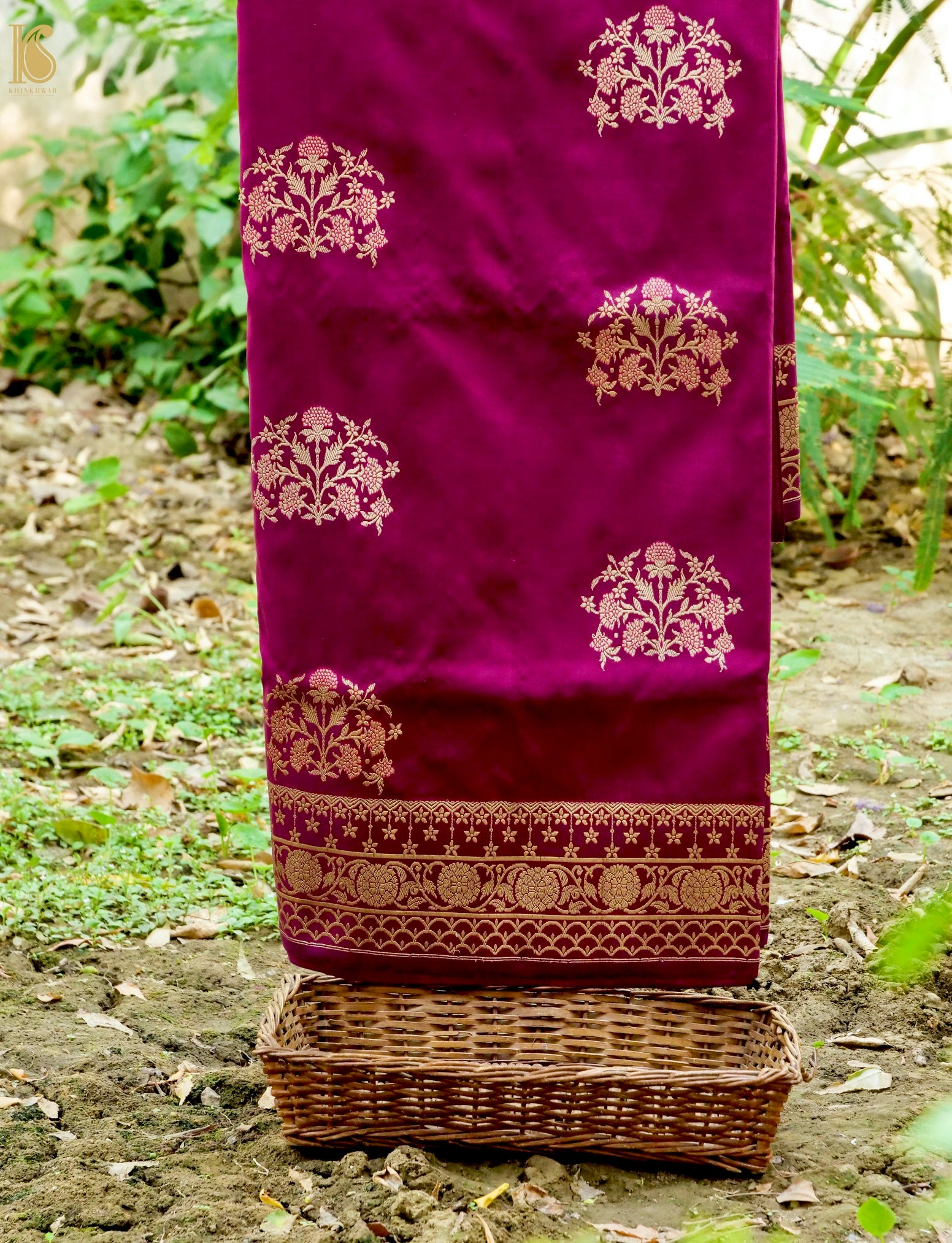 Handwoven Pure Sateen Silk Kadwa Banarasi Saree