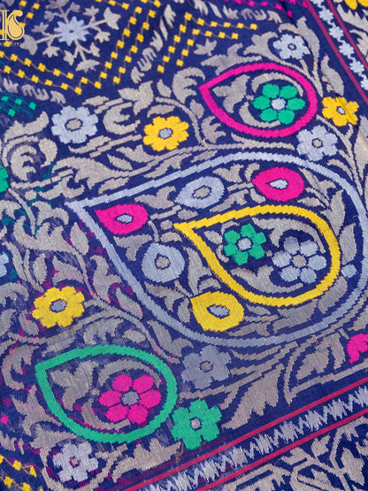 Neelambari Handloom Banarasi Real Silver Zari Cotton Saree