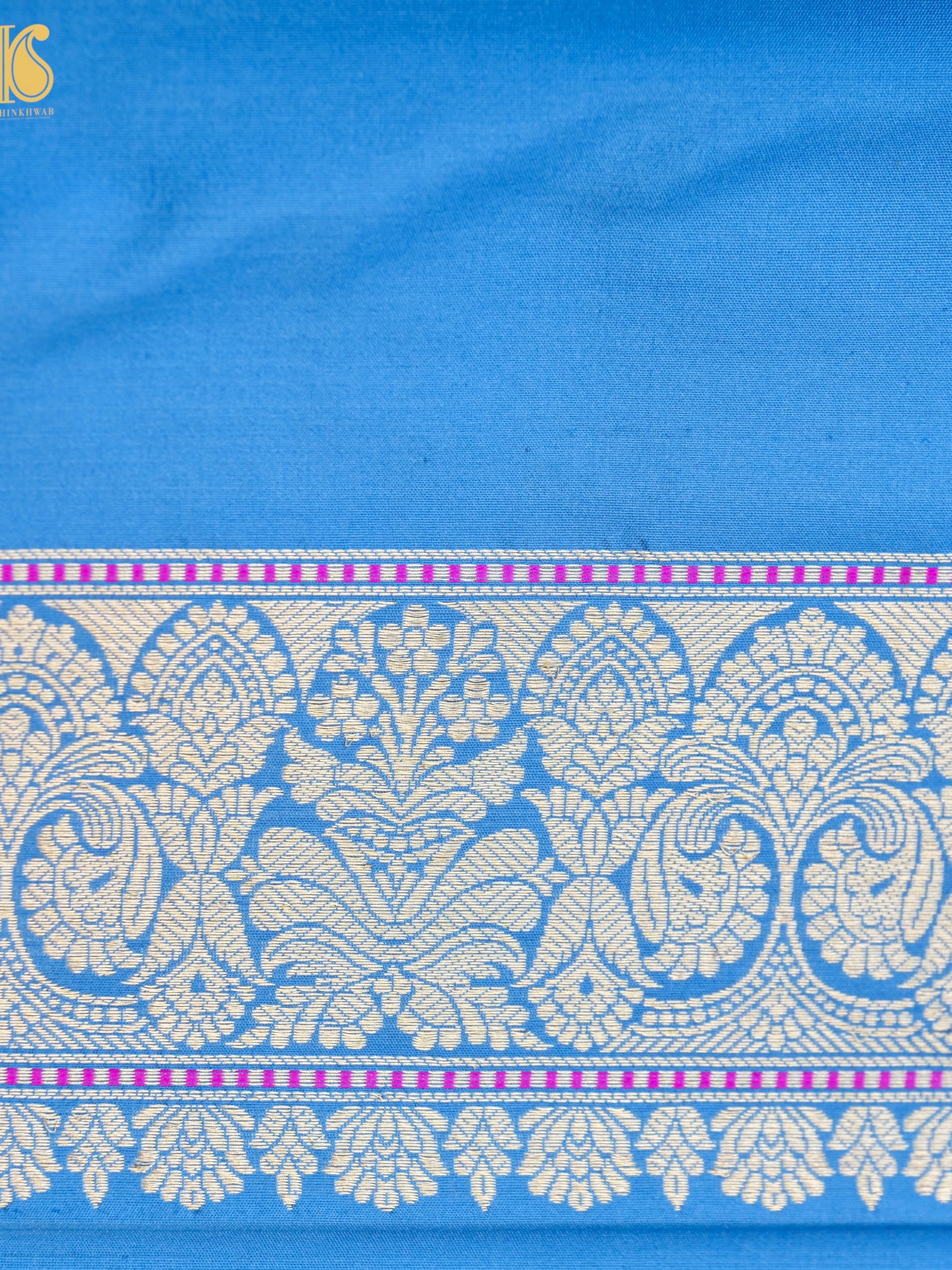 Banarasi Handloom Pure Katan Silk Kadwa Blue Saree