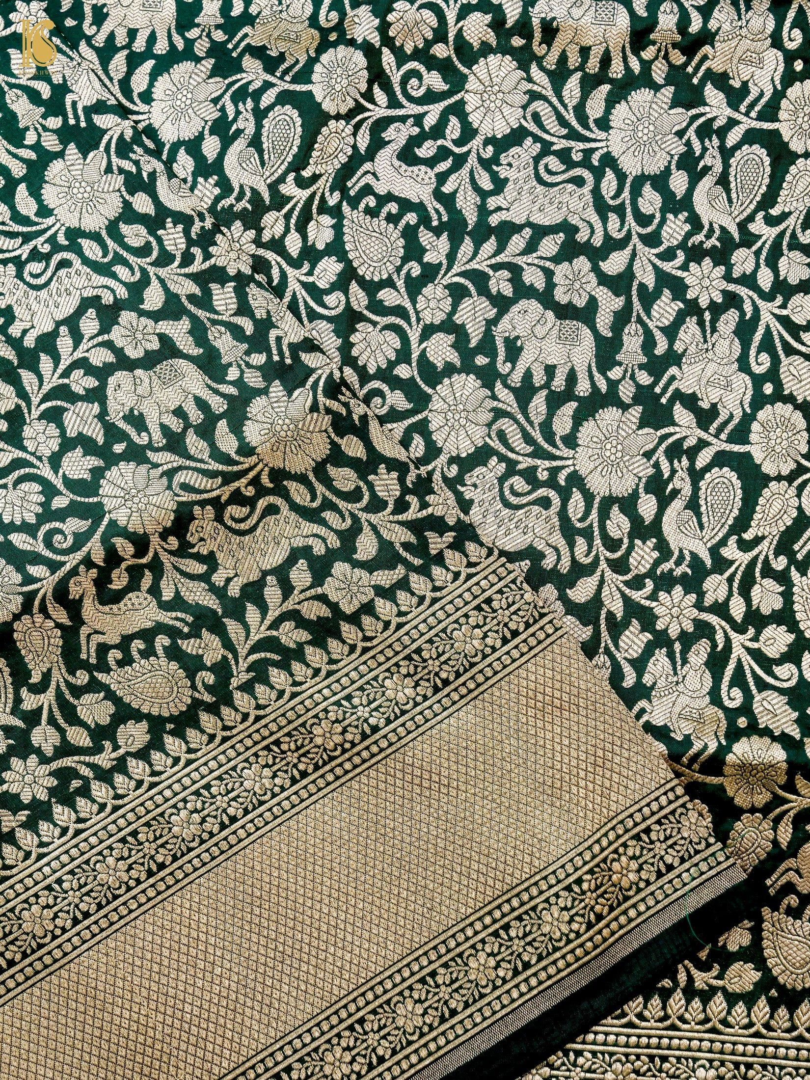 Handloom Banarasi Katan Silk Shikargah Dupatta