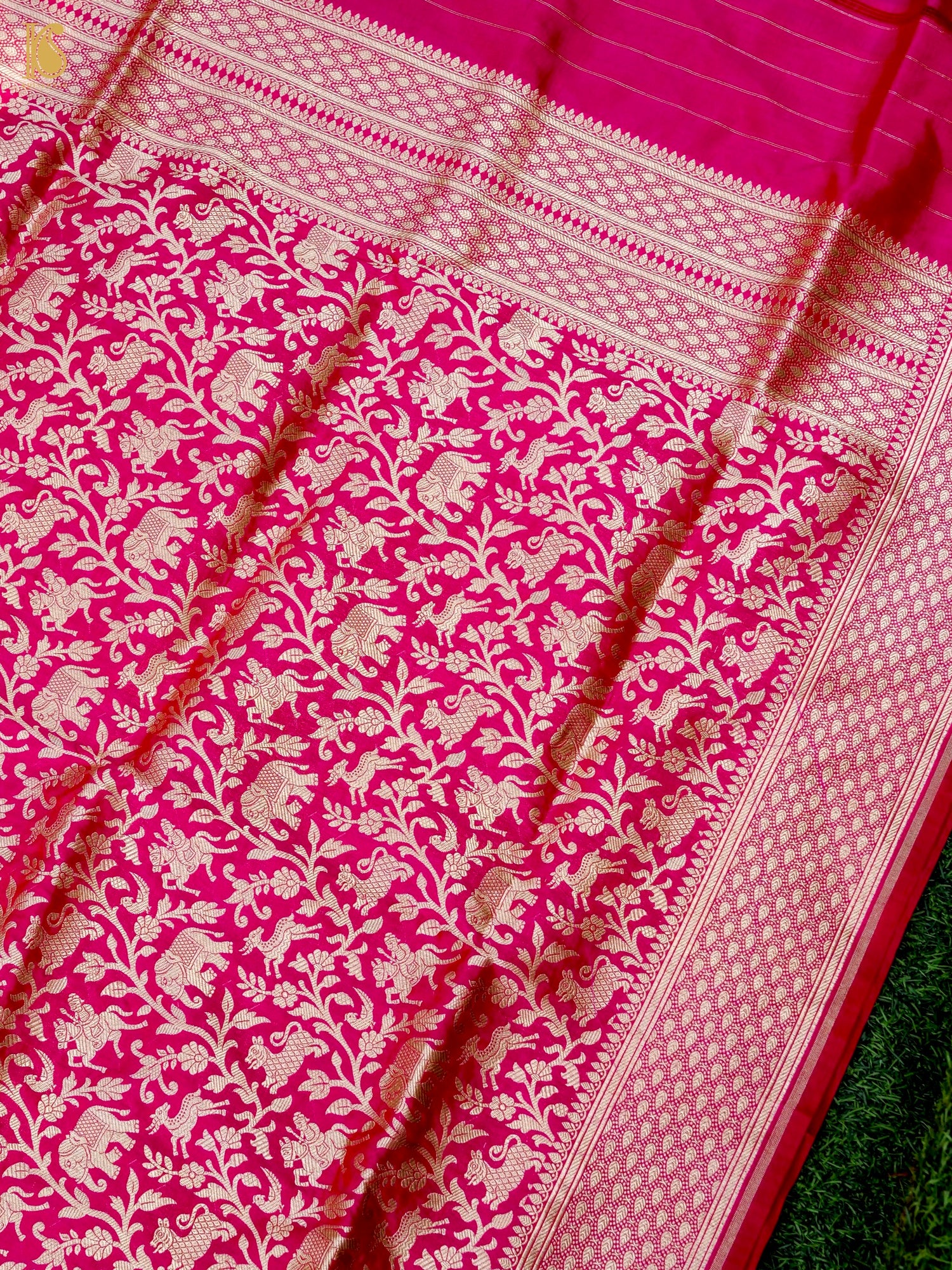 Handloom Banarasi Katan Silk Shikargah Dupatta
