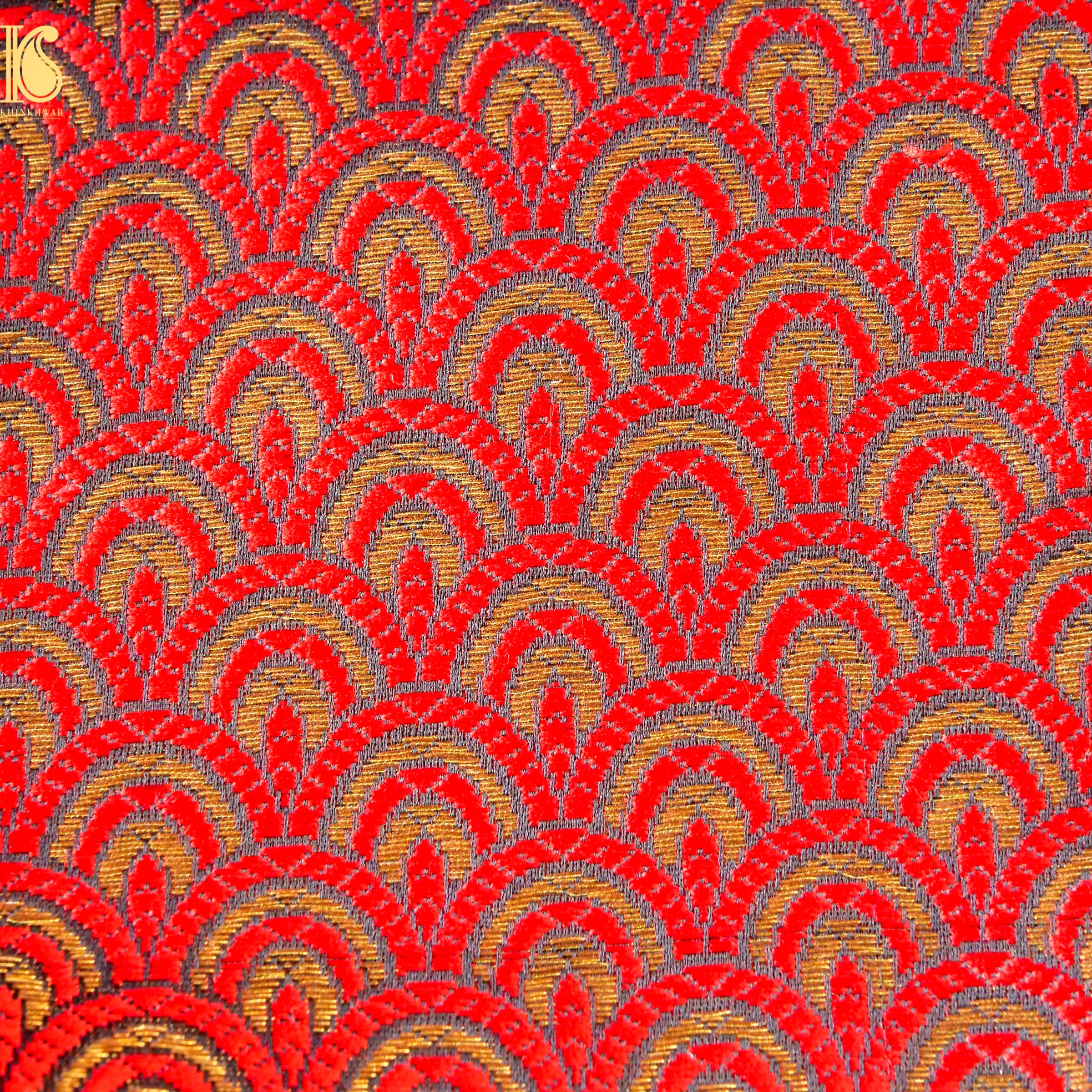 Banarasi Semi Silk Fabric Jacquard Weaving