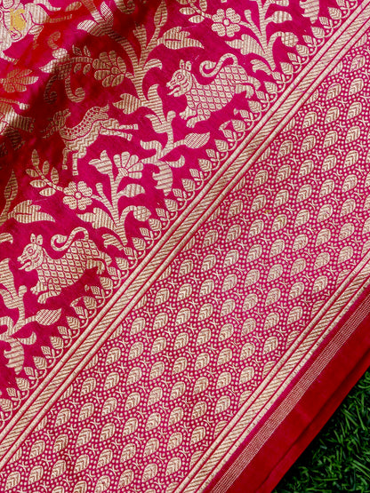 Handloom Banarasi Katan Silk Shikargah Dupatta