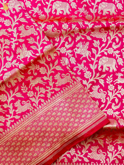 Handloom Banarasi Katan Silk Shikargah Dupatta