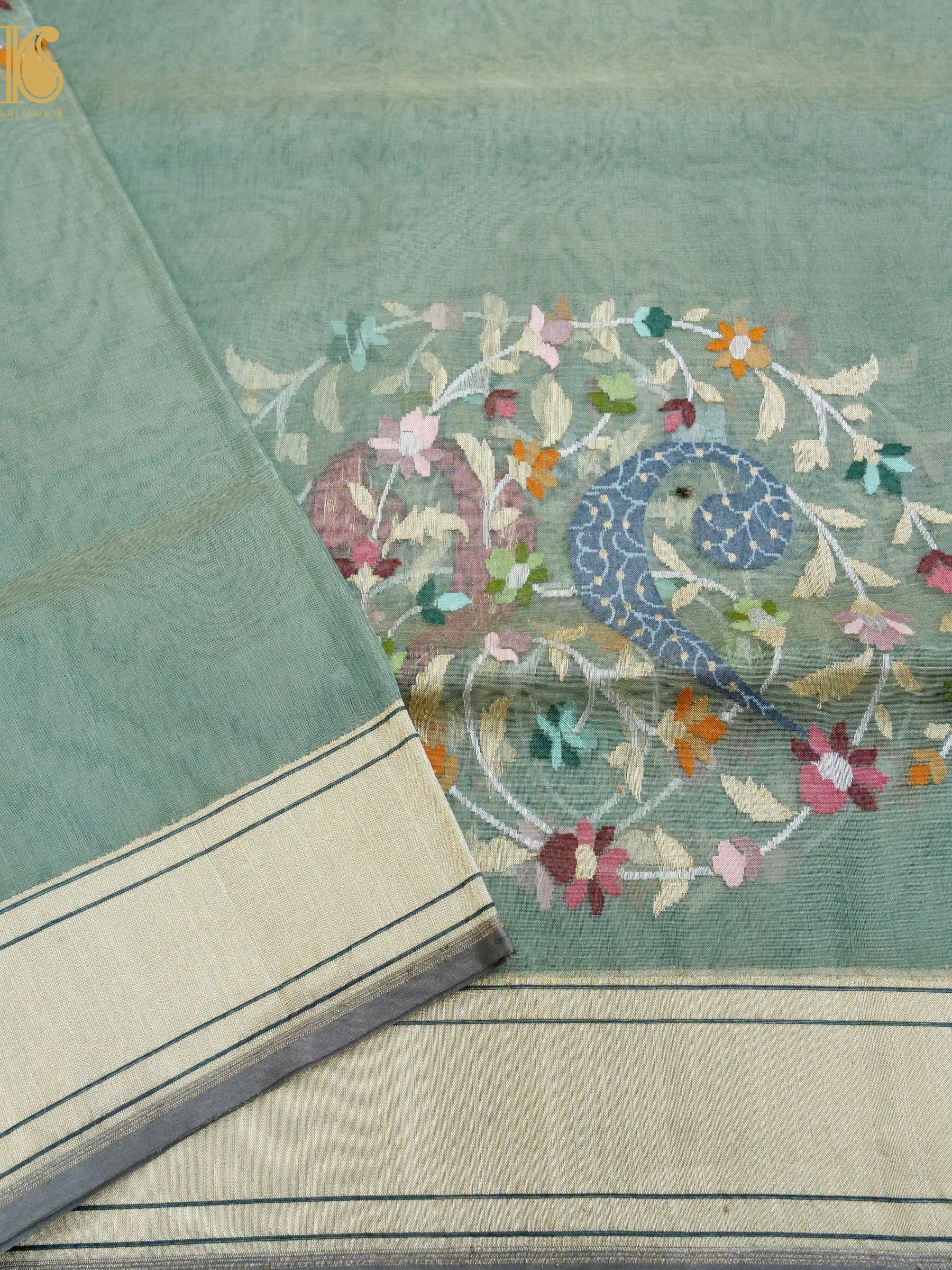 Handloom Banarasi Real Silver Zari Cotton Saree