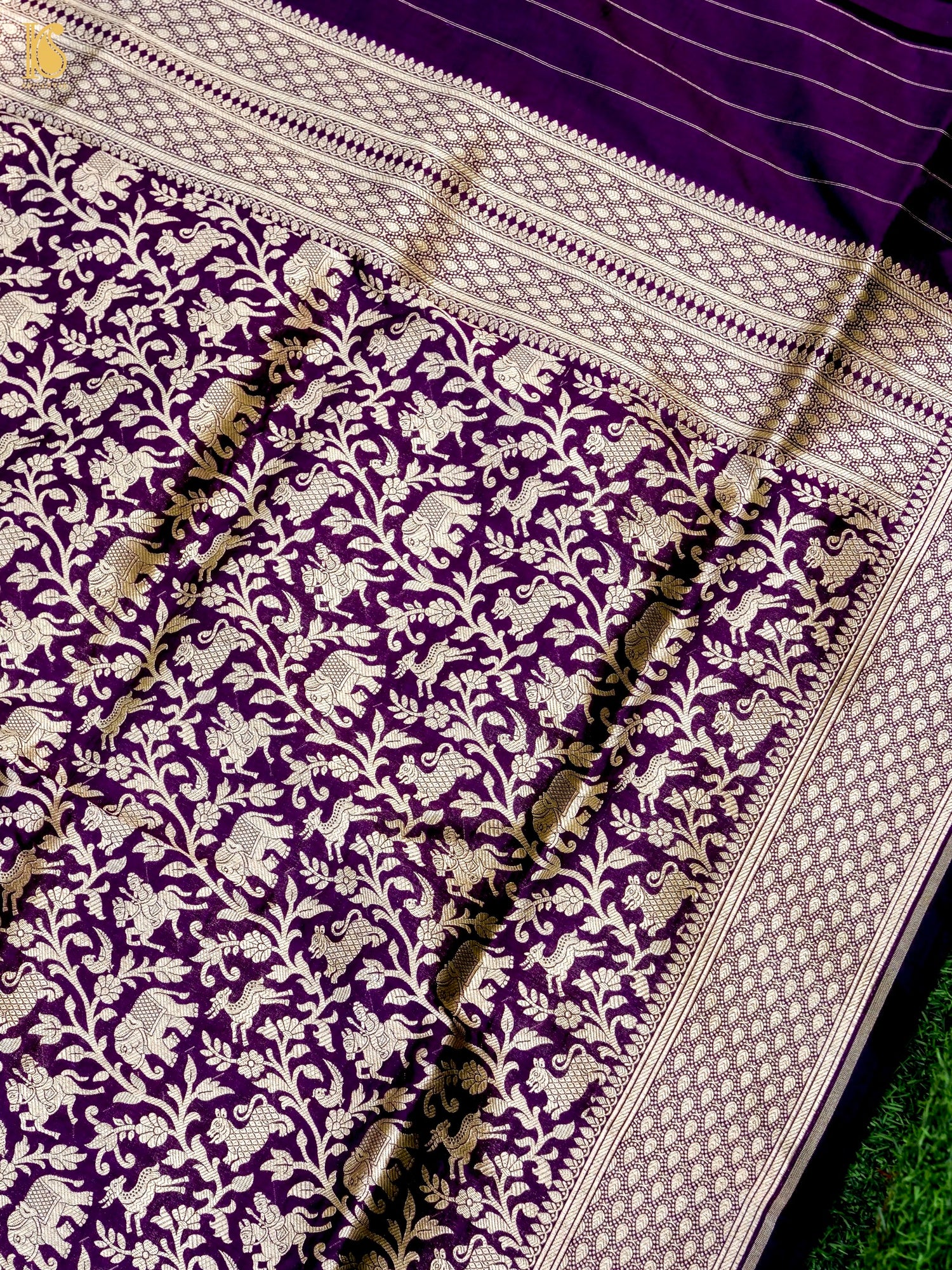 Handloom Banarasi Katan Silk Shikargah Dupatta