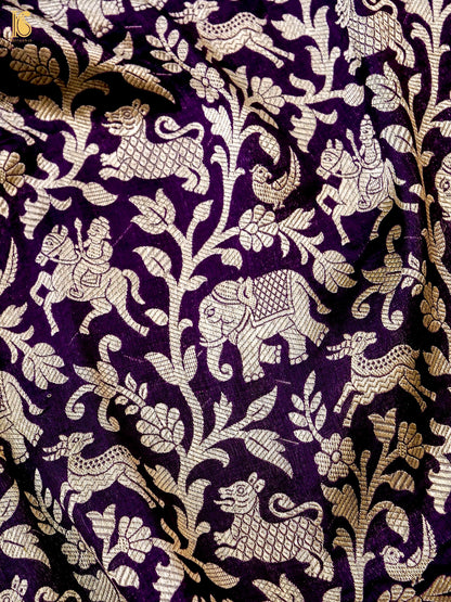 Handloom Banarasi Katan Silk Shikargah Dupatta