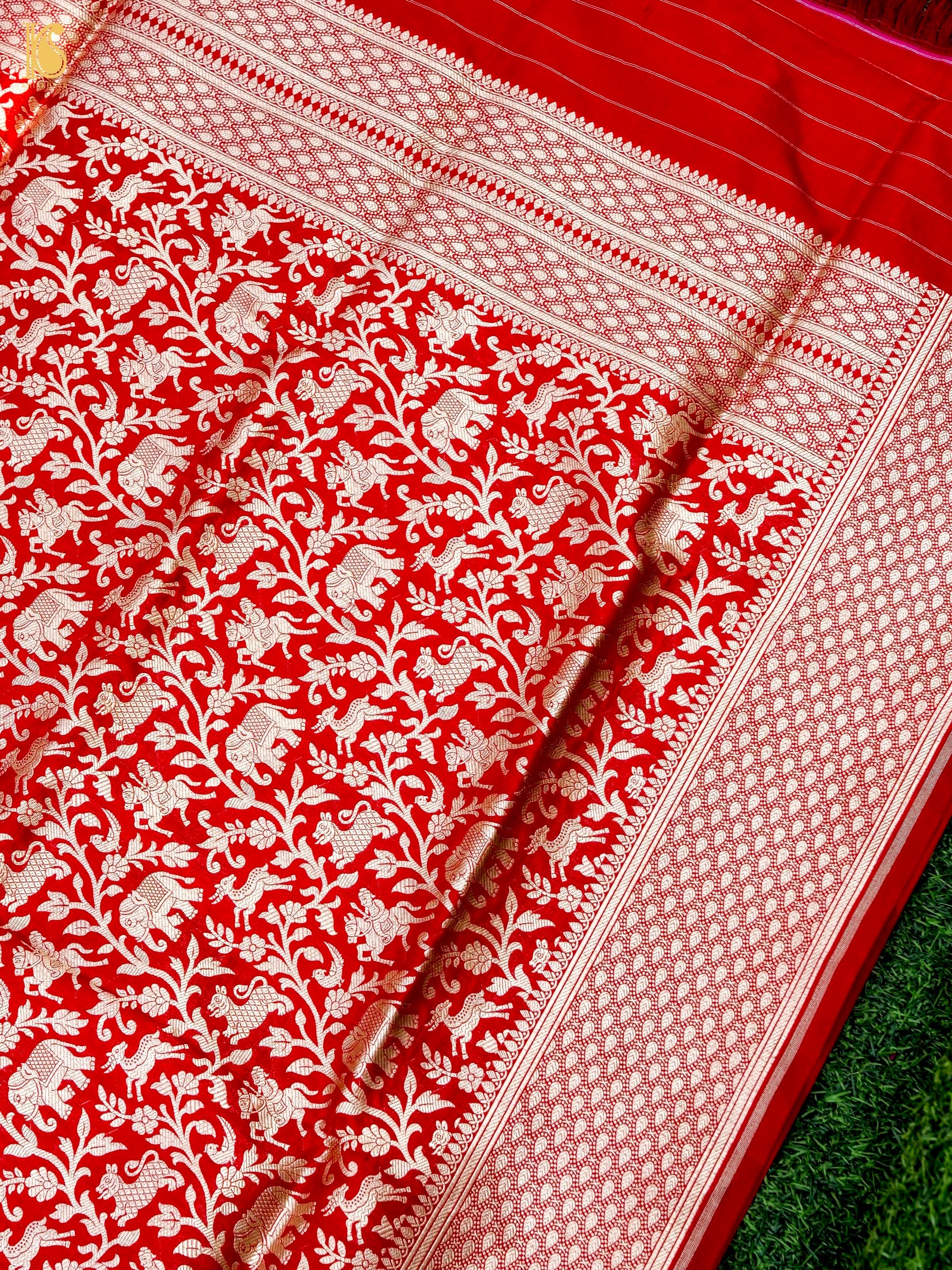 Handloom Banarasi Katan Silk Shikargah Dupatta