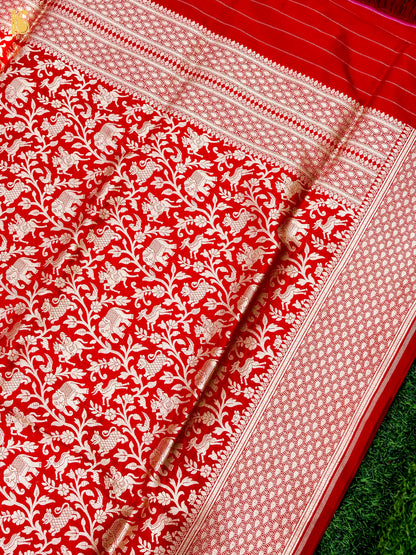 Handloom Banarasi Katan Silk Shikargah Dupatta