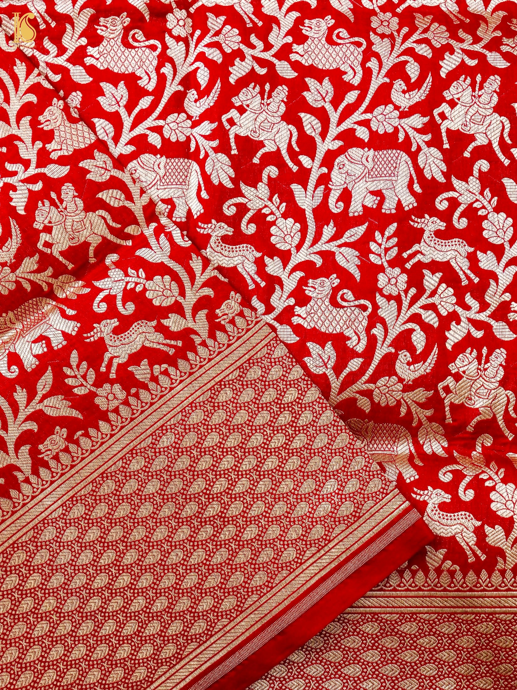 Handloom Banarasi Katan Silk Shikargah Dupatta