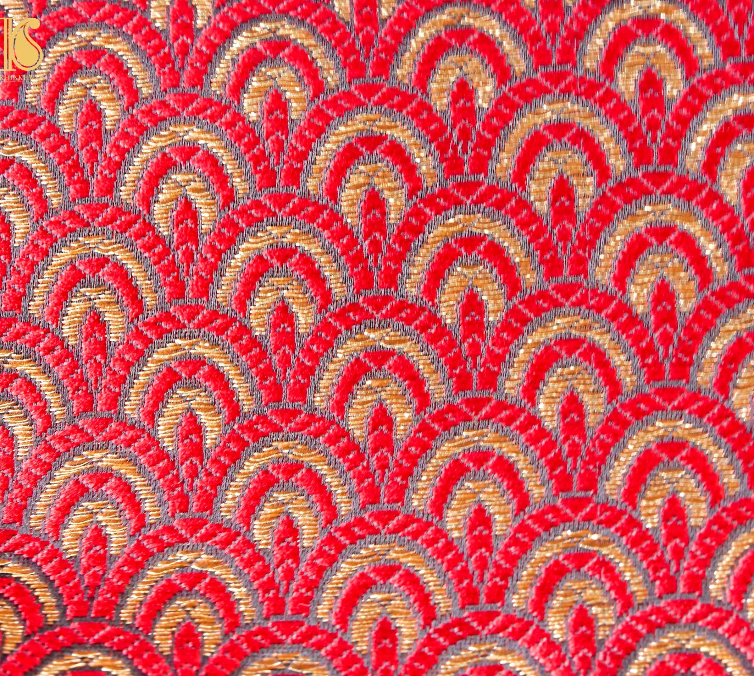 Banarasi Semi Silk Fabric Jacquard Weaving