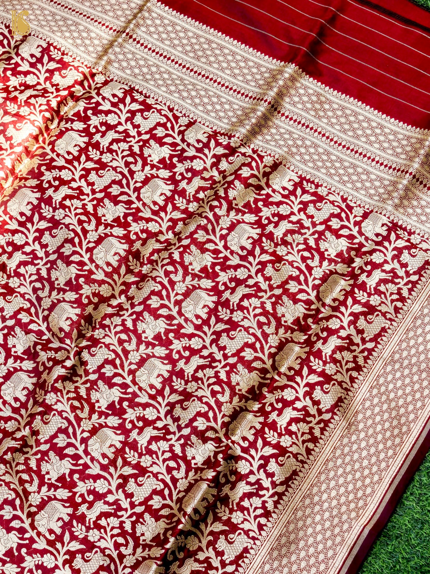 Handloom Banarasi Katan Silk Shikargah Dupatta