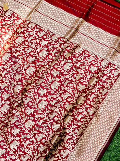 Handloom Banarasi Katan Silk Shikargah Dupatta