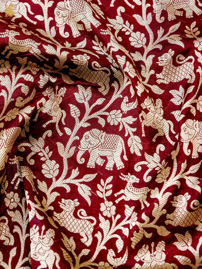 Handloom Banarasi Katan Silk Shikargah Dupatta