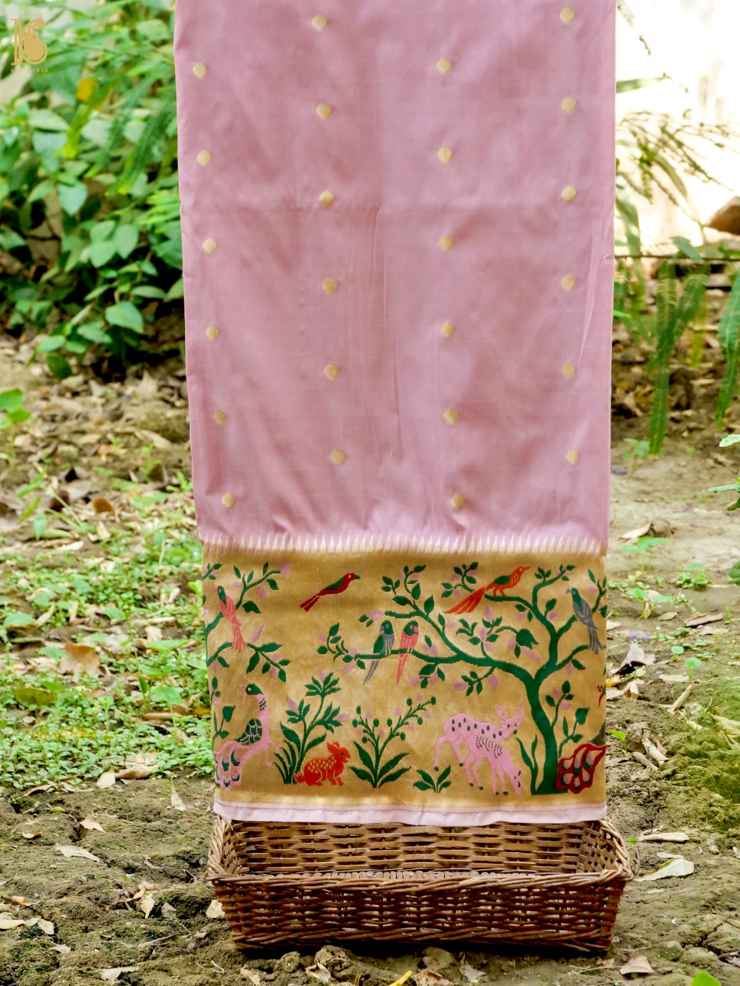 Handloom Banarasi Silk Saree with Kadwa Border