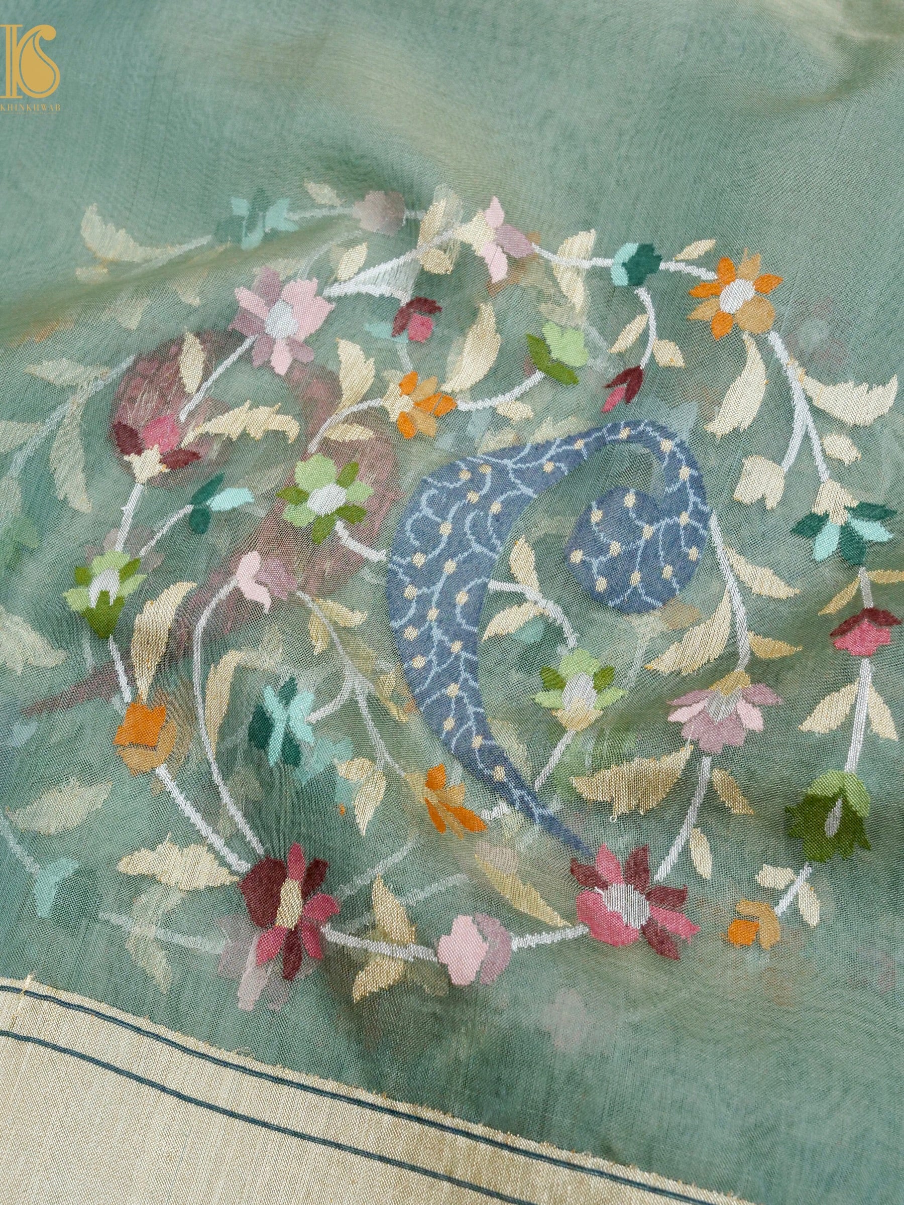 Handloom Banarasi Real Silver Zari Cotton Saree