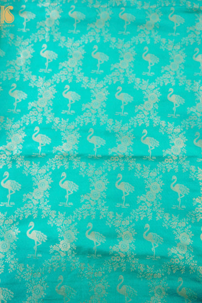 Handloom Pure Brocade Banarasi Crane Fabric