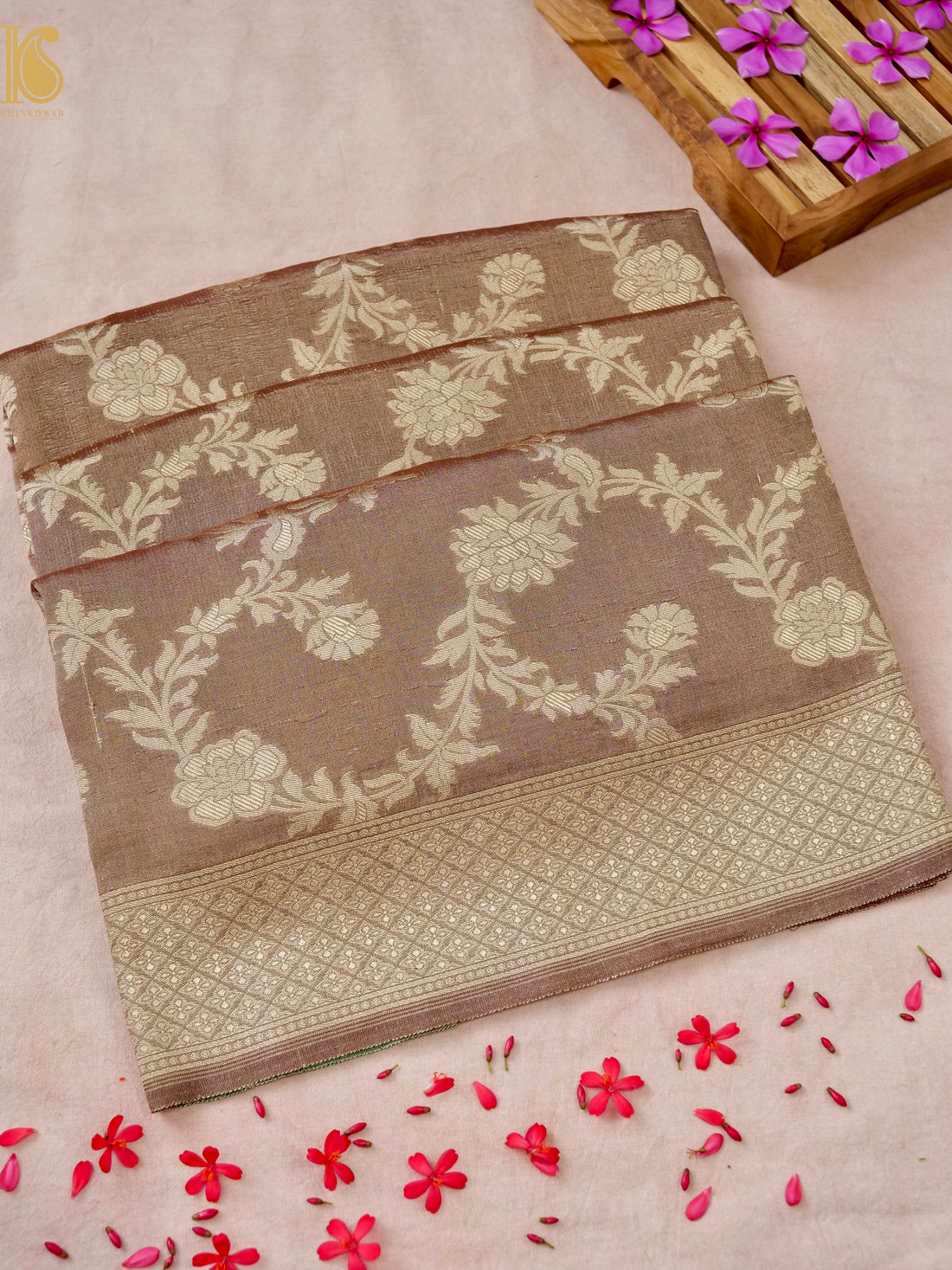 Rekha - Handloom Tissue Silk Banarasi Jaal Saree