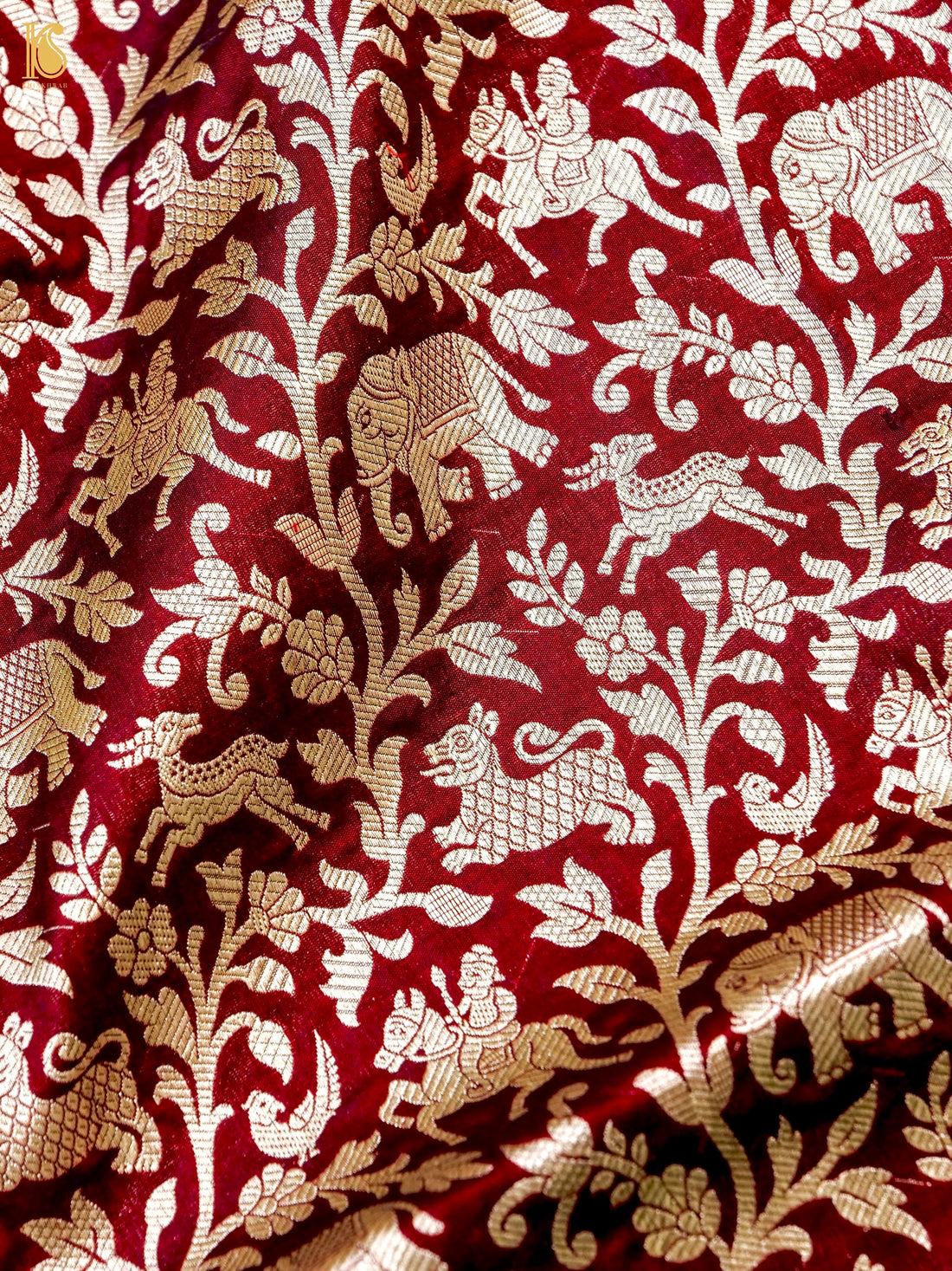 Handloom Banarasi Katan Silk Shikargah Dupatta
