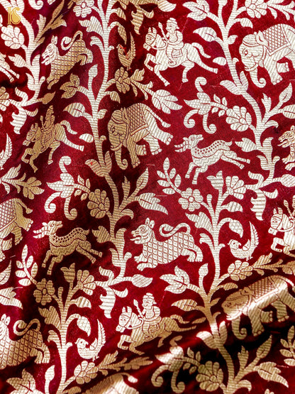 Handloom Banarasi Katan Silk Shikargah Dupatta