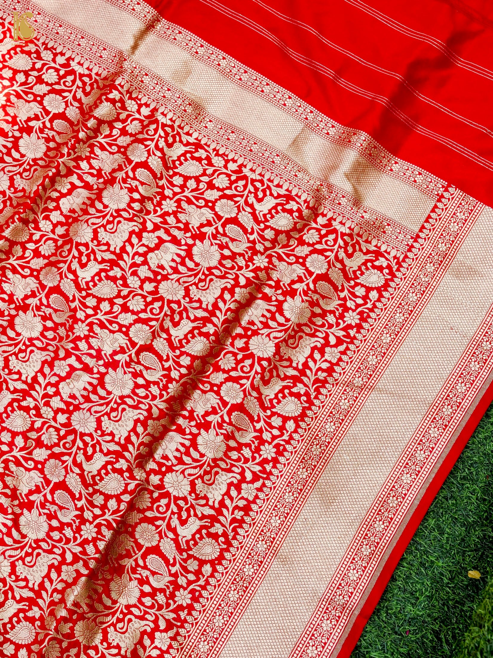 Handloom Banarasi Katan Silk Shikargah Dupatta
