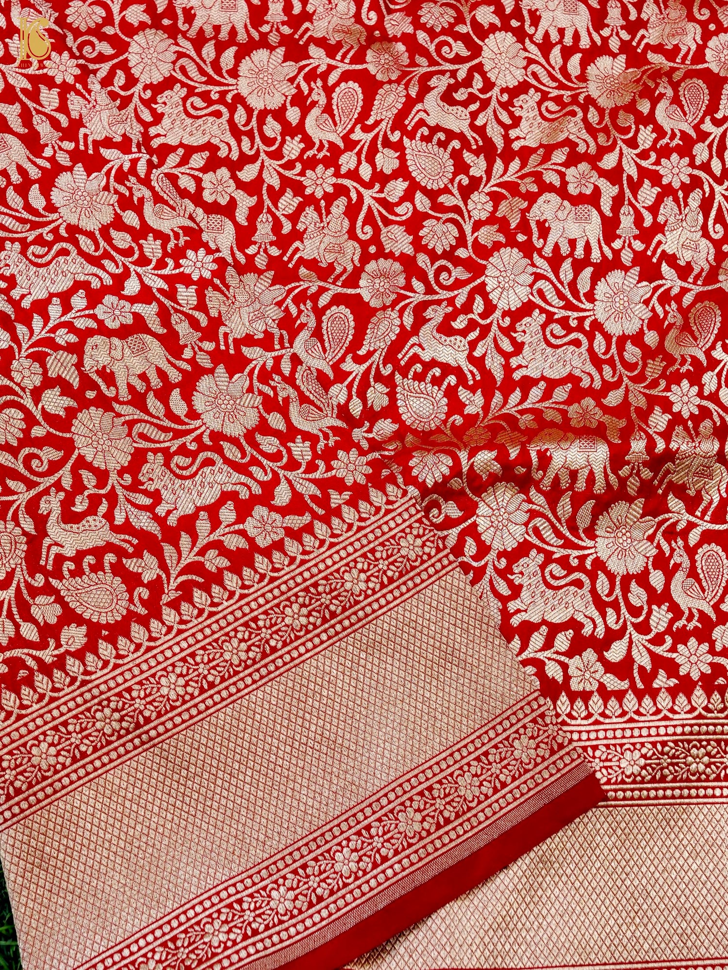 Handloom Banarasi Katan Silk Shikargah Dupatta