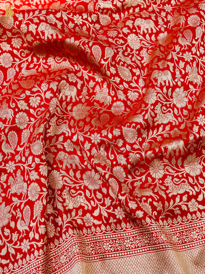 Handloom Banarasi Katan Silk Shikargah Dupatta